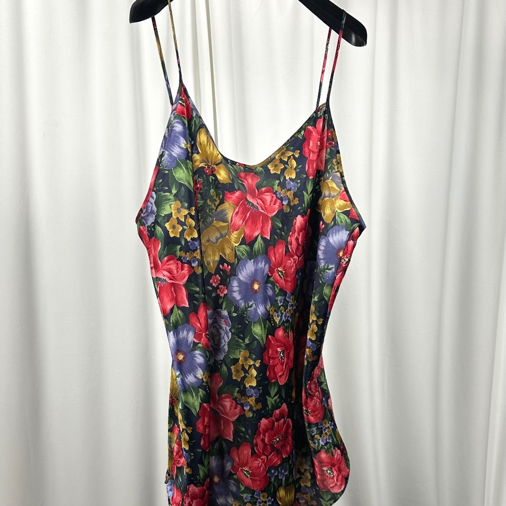 Vintage 90s Floral Slip Dress Linda for Eaton Spaghetti Straps - Picture 12 of 13